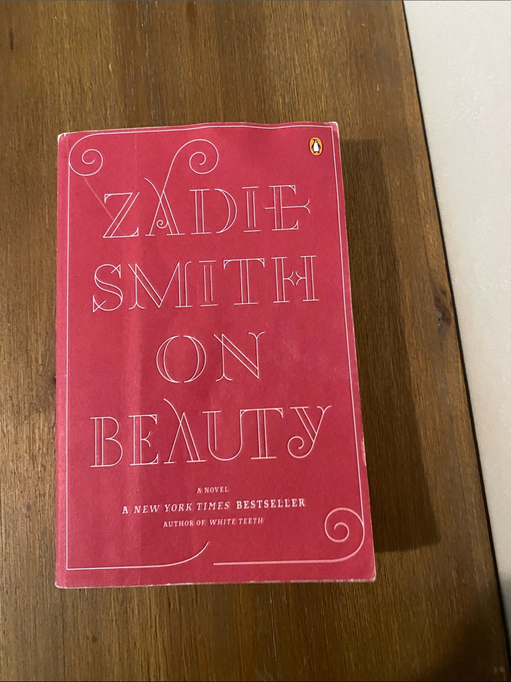 On Beauty by Zadie Smith — Pink Paperback Back Cover